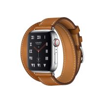 Apple Watch Hermès Stainless Steel Case with Fauve Barenia Leather Double Tour