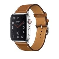 Apple Watch Hermès Stainless Steel Case with Fauve Barenia Leather Single Tour